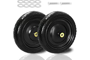 FENLUQI 𝑼𝒑𝒈𝒓𝒂𝒅𝒆 13" Flat-Free Tires and Wheel with 5/8" Bearings, 2.17" Offset Hub, 4.00-6 Wheels Compatible with Gorilla Cart Tire. 4.00-6 Flat Free Wheels for Garden Carts/Hand Trucks/Garden Carts