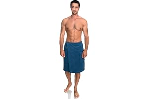 TowelSelections Mens Shower Wrap Adjustable Cotton Terry Spa Bath Gym Cover Up