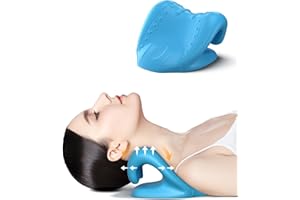 BETOVIN Neck Stretcher for Neck Relief - Neck and Shoulder Relaxer Cervical Spine Traction Device to Relieve Neck and Shoulder Fatigue and Pain, Chiropractic Pillow Relief TMJ Muscle Pain (Blue)