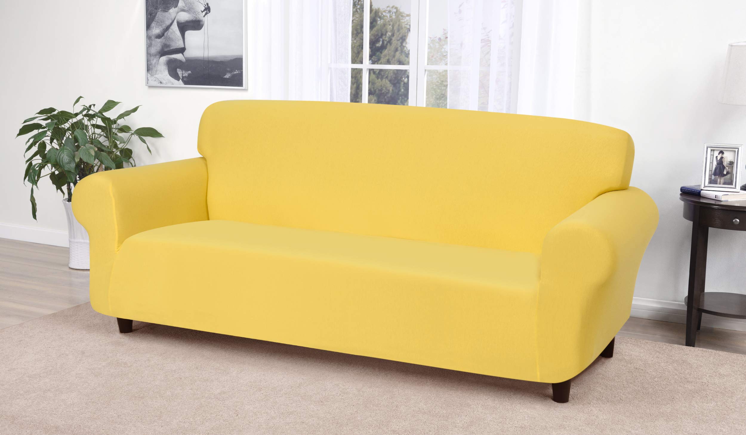 Photo 1 of Madison Yellow Jersey Sofa Slipcover, Model:JER-Sofa-YE