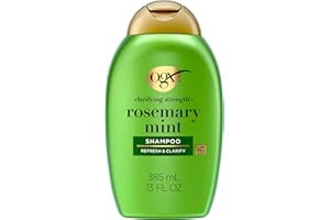OGX Clarifying Strength + Rosemary Mint Shampoo, Clarifying Shampoo for Oily Hair Visibly Helps Remove Oil & Residue to Clear Away Buildup, Sulfate-Free Surfactants, 13 fl. oz