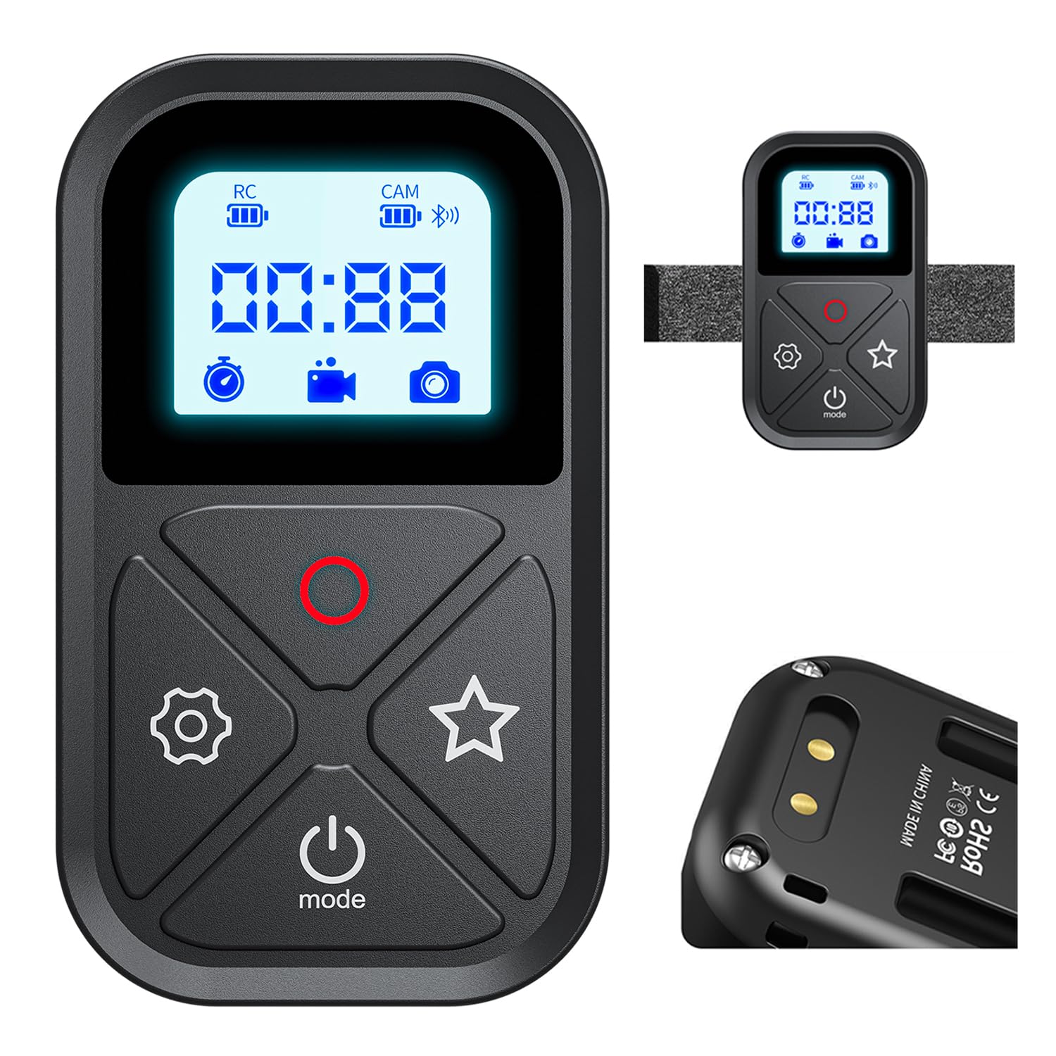 AuyKoo Wireless Remote Control for Go Pro Hero 13/12/11/10/9/8/Max, Smart Remote for Hero 13/12/11/10/9/8/Max