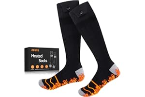 ZUOYI Heated Socks for Men Women - Rechargeable, Washable, Electric Heated Socks Up to 8 Hours with 4 Heating Levels for Hunting, Camping, Hiking, Skiing, Walking, Fishing, Cycling, Outdoor Work