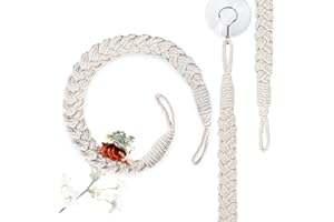 WARMFARM Hermit Crab Climbing Toys,Hermit Crab Rope Ladder,Hermit Crab Climbing Toys, Reptile Tank Terrarium Accessories, Habitat Decor for Hermit Crab Tree Frogs (Off-White Small)