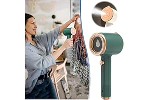 ATLODAS Portable Mini Ironing Machine, New Travel Mini Steam Iron, Handheld Garment Steamer, Fast Preheating Steam Dry Ironing, 360 Degree Ironing Without Dead Angle for Home and Travel (Green)