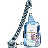 LATMAP DOUBLE ZIP Clear bags Stadium Approved Crossbody Sling Bag Fanny Pack Purses for Women Men Belt bag for Stadium Events
