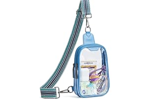 LATMAP DOUBLE ZIPPER Clear bags Stadium Approved Crossbody Sling Bag Fanny Pack Purses for Women Men Belt bag for Stadium Events