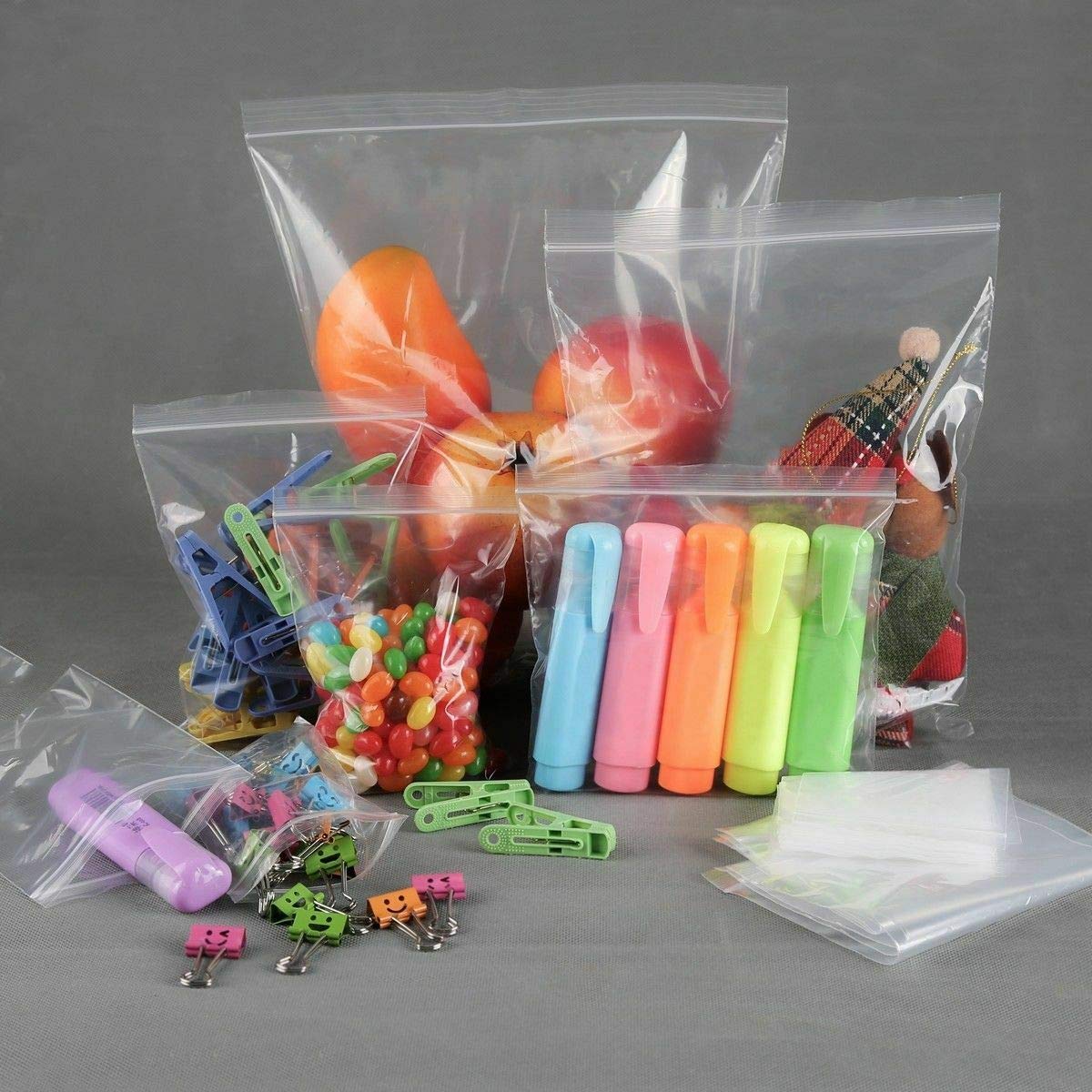 200x Zip Lock Plain Grip Seal Bags Polythene Plastic Craft Self Resealable Clear Bags (16 Plain 13" x 18" | 325x457mm)