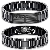 GLEZZA Gifts For New Dad,Bracelets for Dad,American Flag Cross Bible Verse Bracelet Christmas Birthday Christian Fathers Day Jewelry Gifts,Adjustable Size