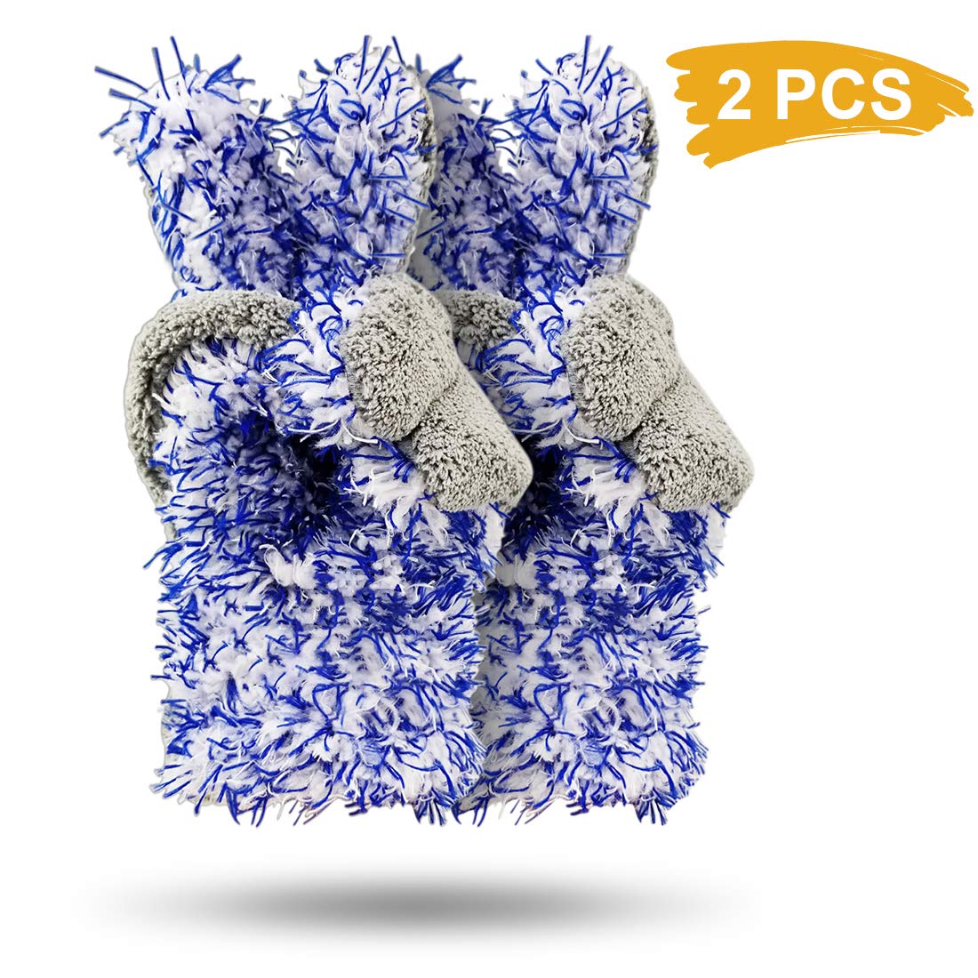 2 Fünf Finger Handschuhe Chenille Mikrofaser Waschen Reinigung Handschuhe für Auto und Motorrad Waschen Trocknen Handtücher Küche Reinigen Fenster Reinigung Farbe in Grau/Blau