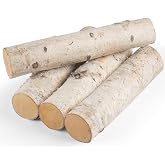 Large Birch Logs 4PCS Birch Wood 3.2"-4" Logs for Fireplace Decor,Crafts | Large Birch Wood Logs for Wood Home Decor,DIY,Fall,Halloween, Christmas Decorations