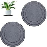 SAMGUYUE Diatomaceous Earth Plant Pot Saucers for Indoor & Outdoor, 2 Pack 6 inch, Round Plant Drip Trays, Plant Dish Pant Plate to Catch Water, Instant Drying Stone Drainage Tray
