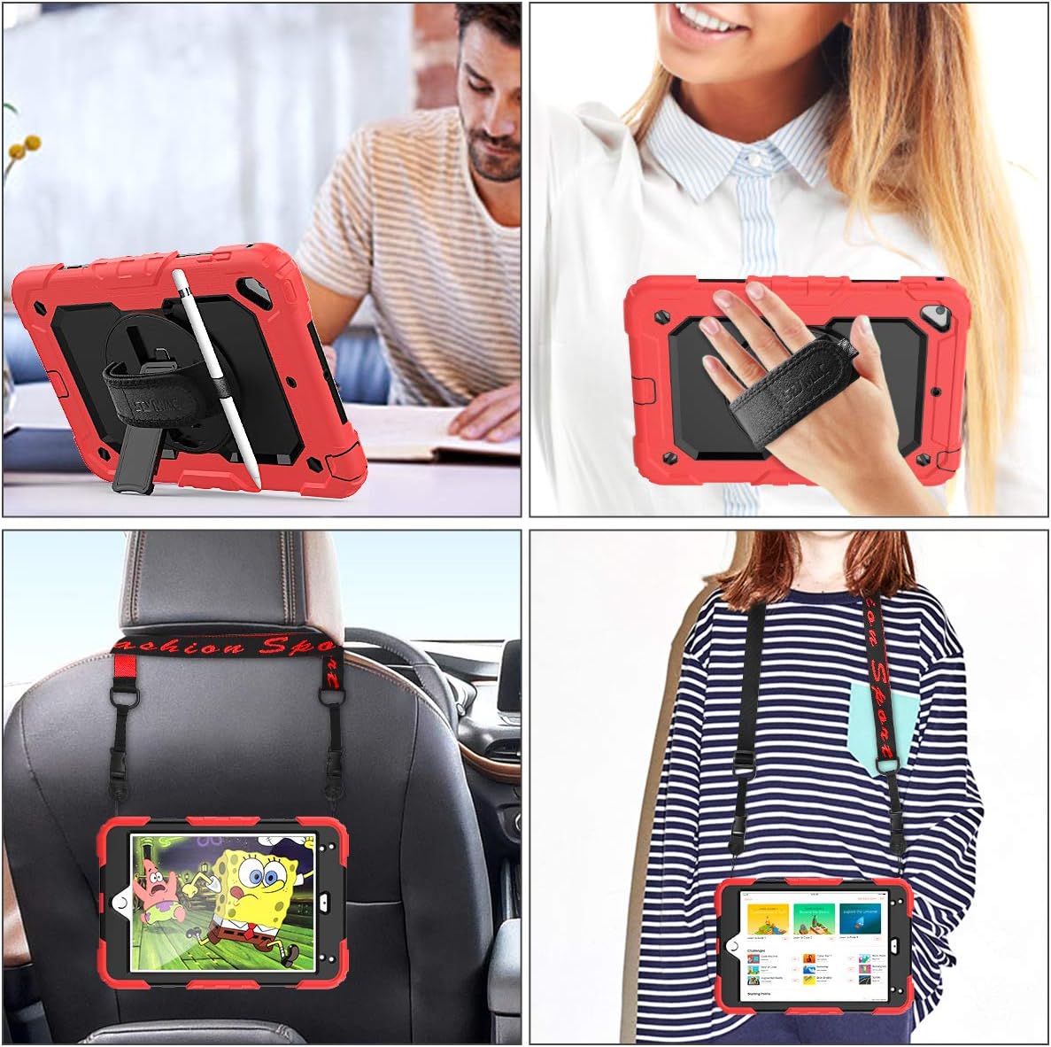 SEYMAC stock Case for iPad Mini 5th/4th Generation 7.9'', Full-body Protective Case with Screen Protector, Pencil Holder - Image 5