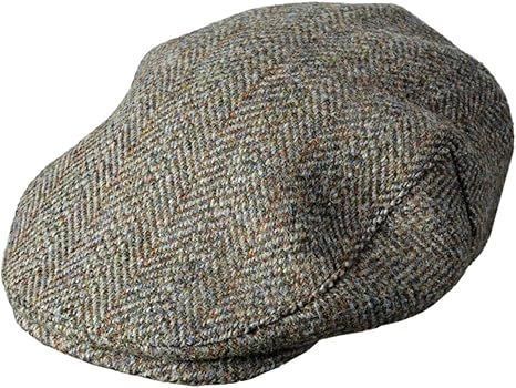 harris tweed flat cap green