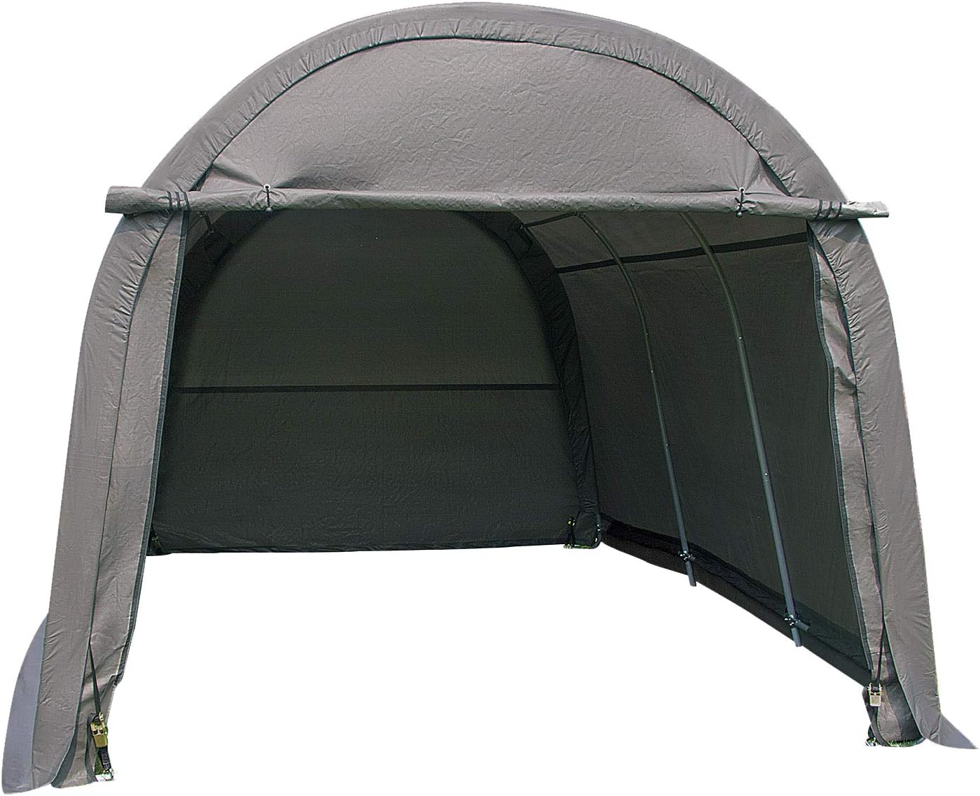 walnest 10x15x8 ft Heavy Duty Carport Car Canopy Garage Shed Patio Storage Shelter Outdoor Grey, Round Top Style Portable