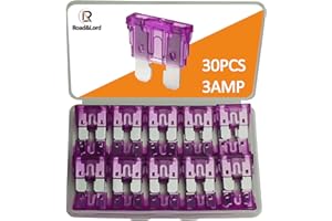 ROADANDLORD 30Pcs 3A Standard Blade Fuses Kit - Standard Automotive Car Fuse Blade Fuse Assortment, Fuses Automotive, 3A Standard Boat fuse, Auto Truck ATC/ATO/APR/ATS Fuse Kit for Car/RV/Truck/Motor