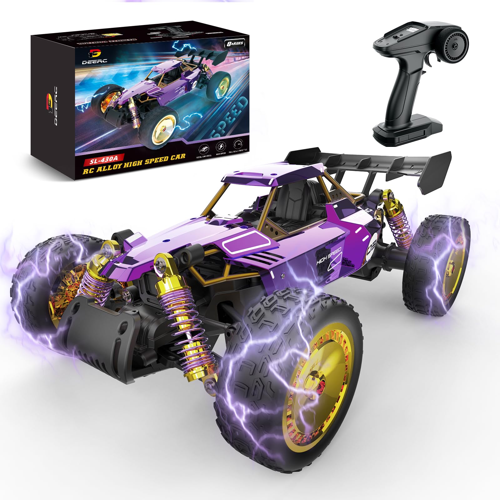 DEERC RC Car W/Metal Shell, Remote Control Monster