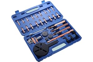 Yourelexit® 36-in-1 Blind Inner Hole Bearing Puller Set, 3-Jaw Curved Hooks Bearing Separator Kit, Red Steel Collet Multifunctional Bearing Removal Tools Extractor Spanner Socket Portable Storage Case