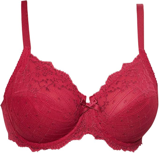 Chantelle Women's Rive Gauche Full Coverage Unlined Bra Magenta Bicolor, 40G (40DDDD) at Amazon