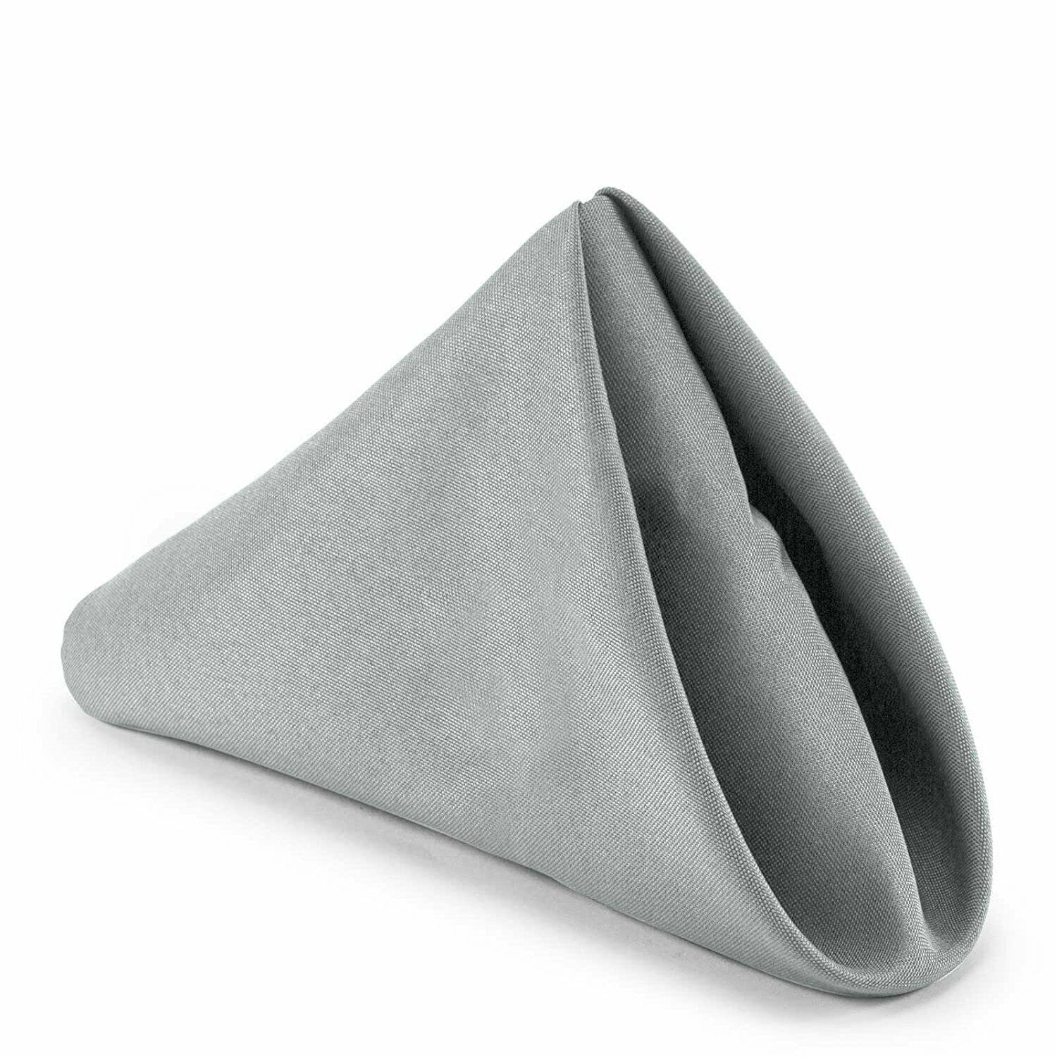 Sterling Mill Resuable Napkins Serviette for Christmas, Weddings, Dinner Parties, Events, Banquets, Birthday Party, Washable 20" x 20" (Silver, Set of 20)