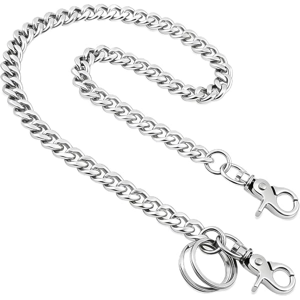 Punk Biker Wallet Chain - Stainless Steel Cross Pants Keychain for