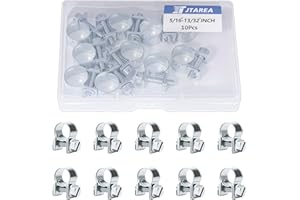 JTAREA 8-10MM Fuel Injection Hose Clamps 5/16"-13/32" Gas Line Clamps Pipe Clamp for Automotive Diesel Petrol Pipes