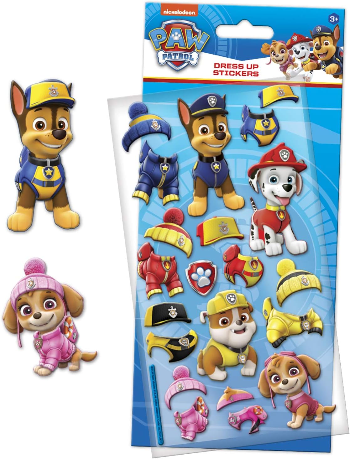 Paper Projects 01.70.34.007 Paw Patrol Chunky Foam Dress Up Stickers, Blue