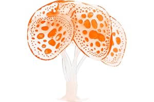 CAPASTEC Soft Silicone Glowing Simulation Coral, Fluorescence Aquatic Artificial Water Plants for Aquarium (Orange)