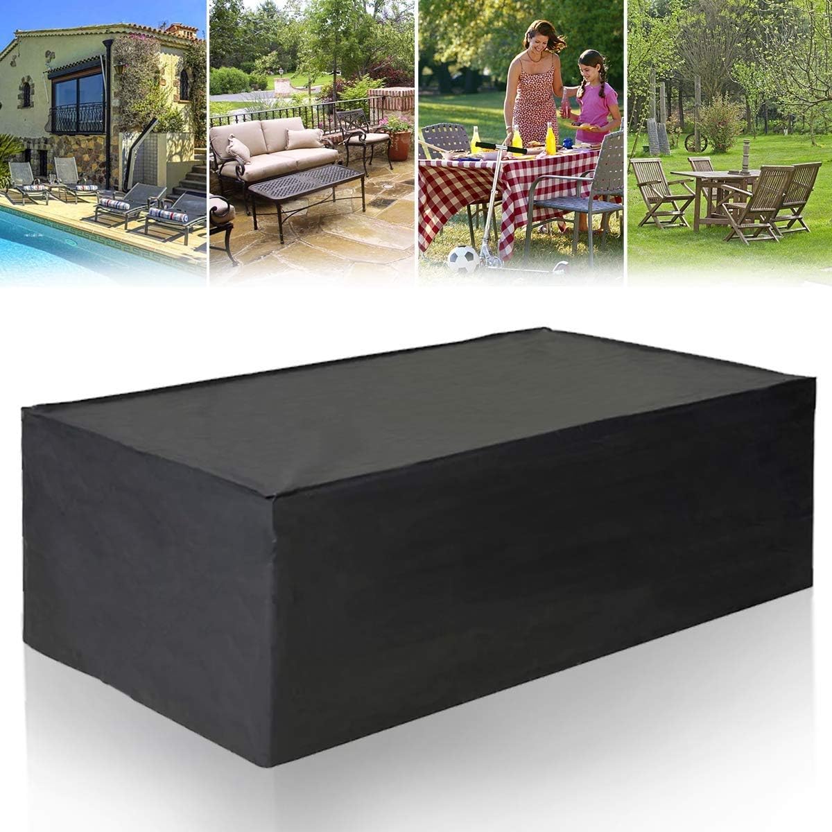Luayy Rechteckiger Gartentischbezug, wasserdicht und atmungsaktiv
