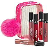 SEPHORA Collection 5 Piece Cream Lip Stain Makeup Gift Set (01 Always Red, 13 Marvelous Mauve, 94 Cherry Moon, 122 Casual Pea