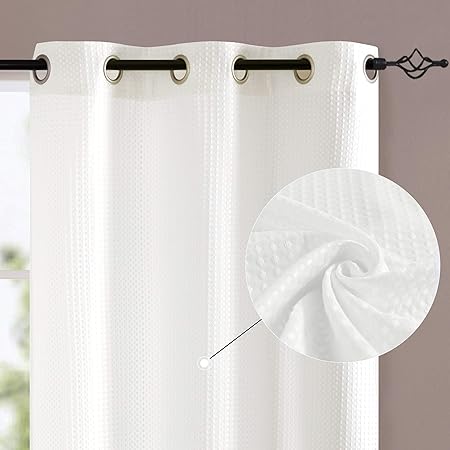 Amazon Com Jinchan Off White Window Curtains For Bedroom Privacy