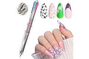 MNK66 Nail Dotting Pen in Ballpoint Pen Design, Tiny Paint Brushes Liner Brush for Nails Gel, Uv Gel, Rhinestone Precision Tools for Manicure DIY,YGJ-010