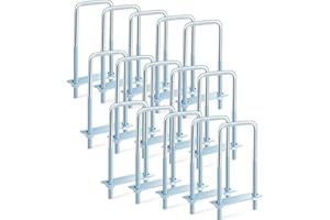 Dunzy 15 Pcs Square U Bolts Zinc Plated, Heavy Duty Carbon Steel U Bolt Industrial and Scientific Supplies for Boat Trailer Tube, Rectangular Wood and Metal Objects (3/8'' X 3'' X 7'')