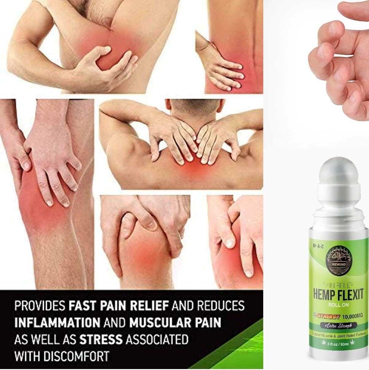 Natural Hemp Extract Roll On Cooling Freeze Effect, Turmeric, Ginger, Arnica, Emu Oil for A Fast & Lasting Pain Relief for Arthritis, Sore Joint, Backaches Sprains, Joint & Back Pain Stop Pain: Health & Personal Care