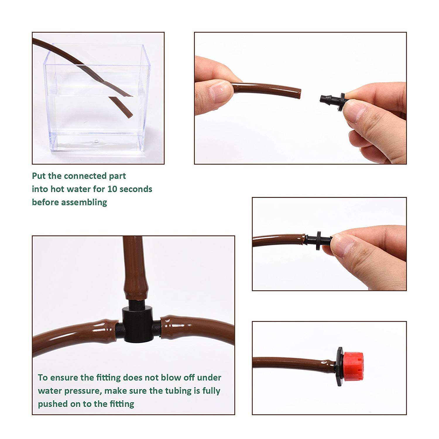 KORAM Drip Irrigation Kits, 1/4-inch Blank Distribution Tubing Garden Irrigation System DIY Saving Water Irrigation Equipment Set with 20 Mist Nozzles Suit for Garden Greenhouse, Flower Bed, Patio