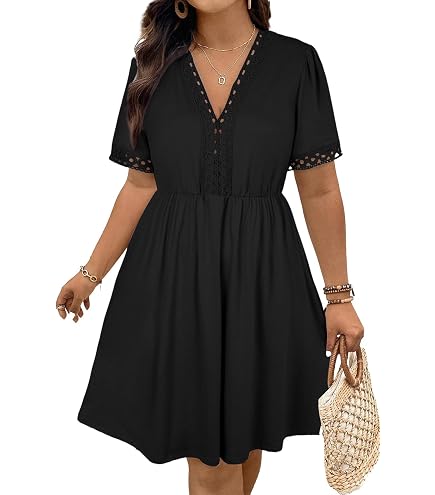 5x dresses for women Eytino Plus Size Curvy Ruffle Cap Sleeve Lace V Neck Swing A Line Mini Short Dress,1X White at Amazon Women's Clothing store The Farmhouse Kids' Bath Womens plus size dresses notonsale Size:16 36/37