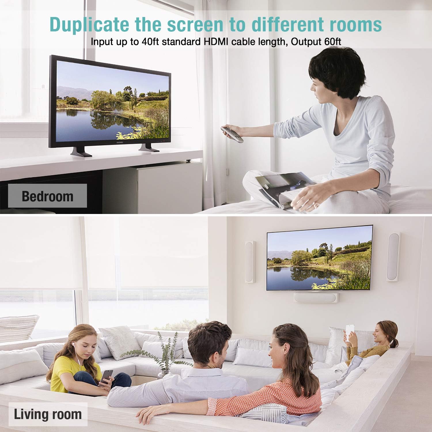HDMI Splitter 1 in 2 Out - Techole 4K Aluminum Ver1.4 HDCP, Powered HDMI Splitter Supports 3D 4K@30HZ Full HD1080P for Xbox PS4 PS3 Fire Stick Roku Blu-Ray Player Apple TV HDTV: Electronics