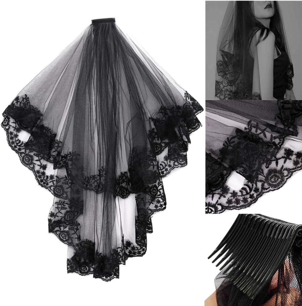 Halloween Gothic Black Veil