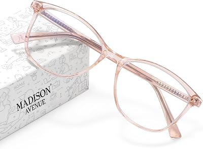Madison Avenue Blue Light Blocking Glasses Women Crystal Brown UV Anti Eyestrain