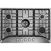 Empava 30 Inch Gas Cooktop with 5 World Class Made in Italy SABAF Burners, LPG/NG Convertible, Ideal RV Top Stoves for Kitchen, Stainless Steel