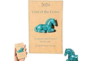 2026 Year of The Horse: Turquoise Guardian — Symbol of Health & Smooth Journeys,Hand-Carved Natural Turquoise Horse Figurine,