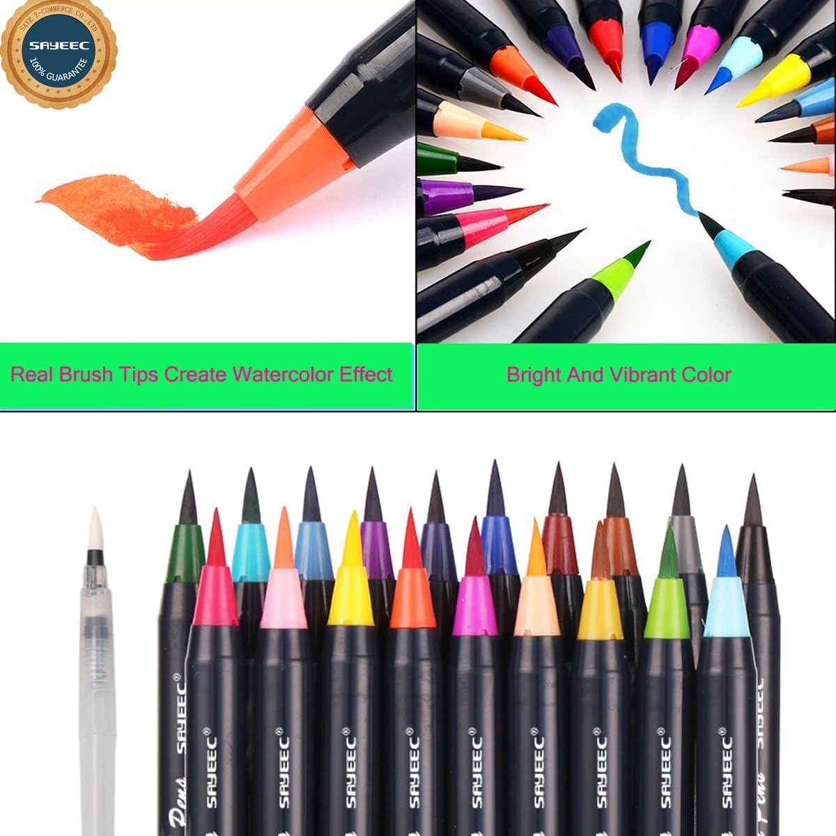SAYEEC Watercolour Flexible Brush Pens - Image 3