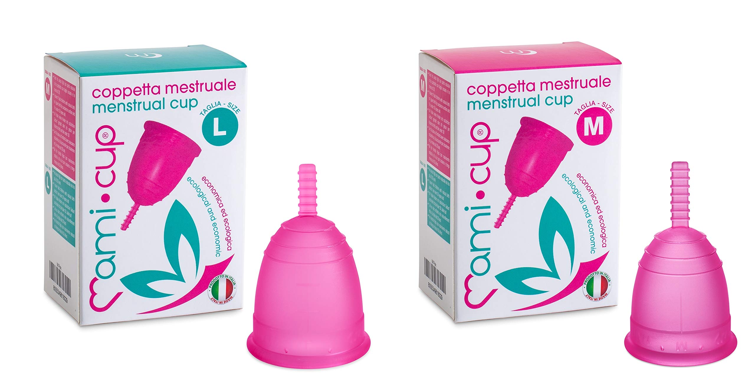 Kit Mamicup® Menstrual Cup M+L (Pink) Soft, Flexible, Reusable Medical-Grade Silicone- Most Comfortable Period Cup