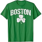 Boston St Patrick's Day Boston Distressed Shamrock Irish T-Shirt