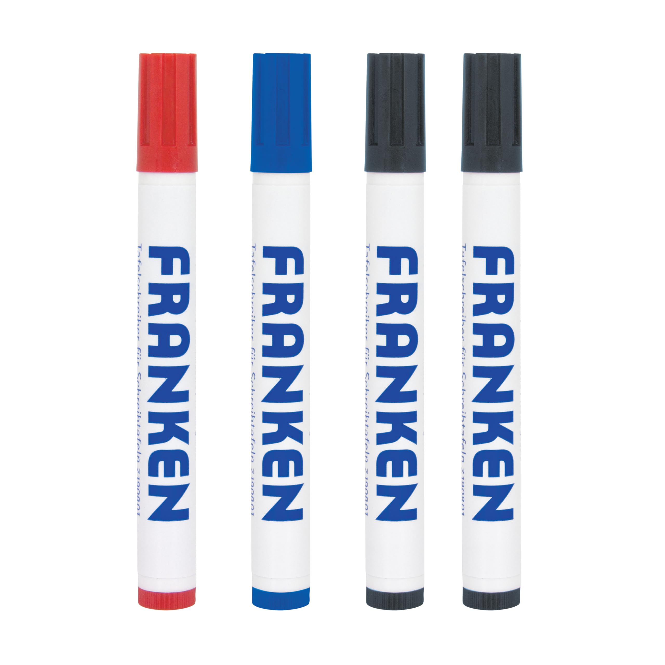 FRANKEN Board Markers Refillable Line Width 2-6 MM 2 x Black 1 Each In Red And Blue 4 Pieces