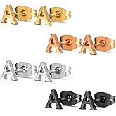 JewelrieShop Initial Letter Stud Earrings Hypoallergenic Alphabet A-Z Women Earrings for Sensitive Ears