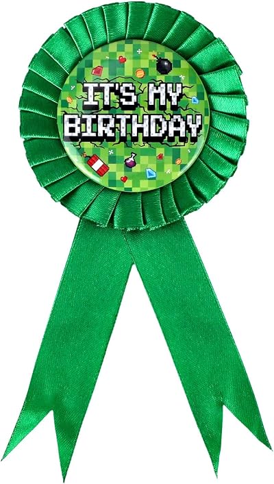 SAVITA It’s My Birthday Pin Pixel Theme Party Badge 2.28in