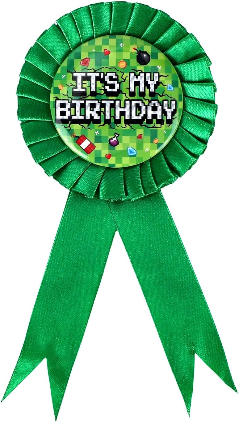 SAVITA It’s My Birthday Pin Pixel Theme Party Badge 2.28in