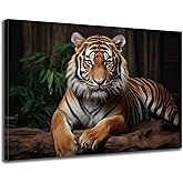 Tiger Wall Art Wild Animal Canvas Wall Art Tiger Pictures for Wall Painting Print on Canvas Framed Contemporary Art Poster for Men Boy Bedroom Home Decor,Ready to Hang