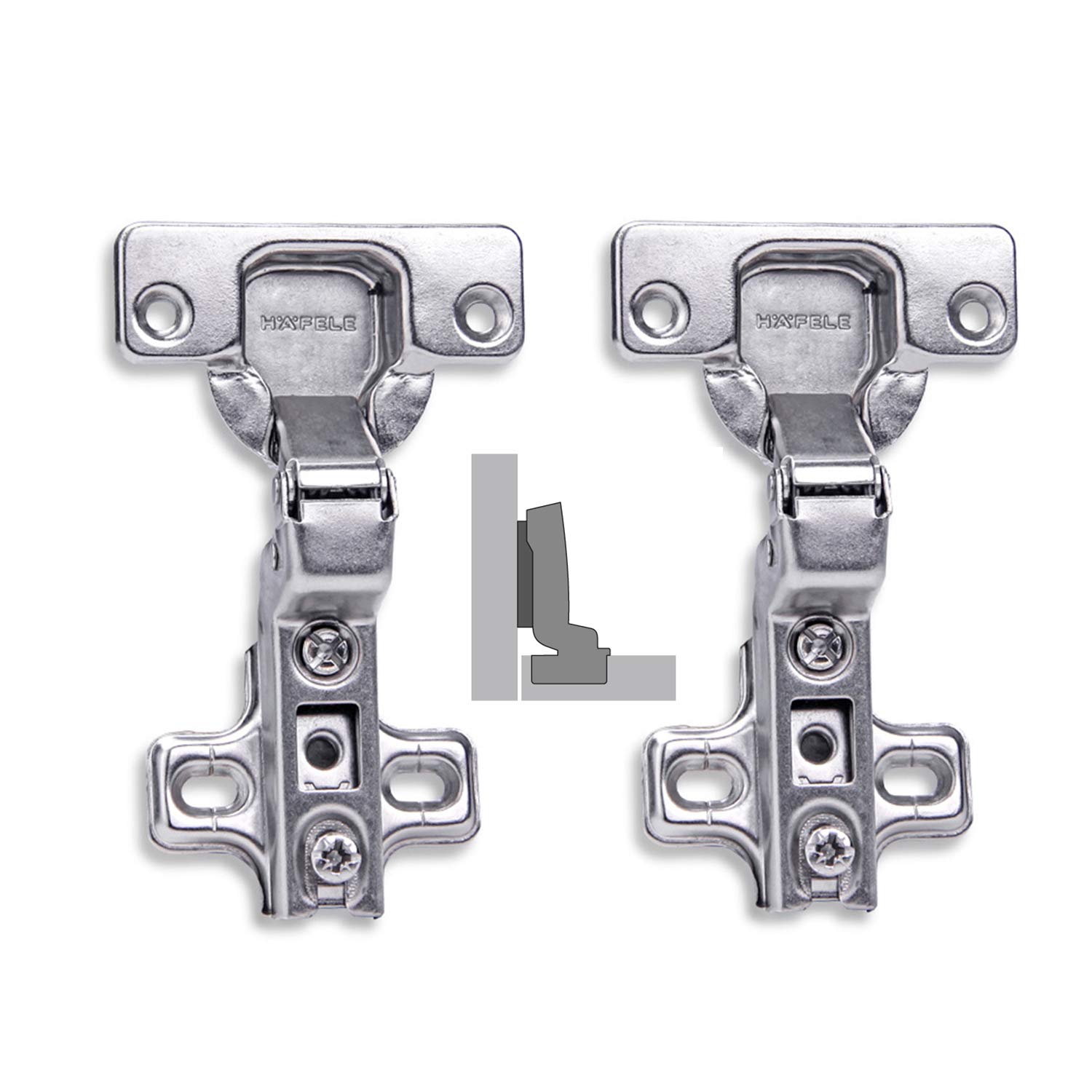 HAFELE 110 Degree Inset Hinge Without Integrated Buffering Kitchen Cabinet Cupboard Wardrobe Door Hinges with Slide on Arms Automatic Closing Spring Steel Germany Brand Pack of 2